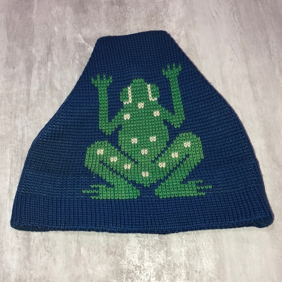 Vintage 80’s SMILEY Wool FROG Ski Hat Beanie